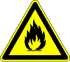 Warnung: Entflammbare Stoffe